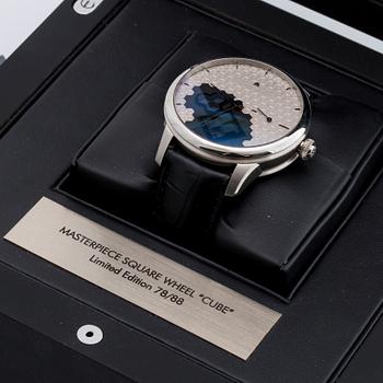 MAURICE LACROIX wristwatch steel Masterpiece Square Whell "Cube" 42 m Limited edition 78/88.