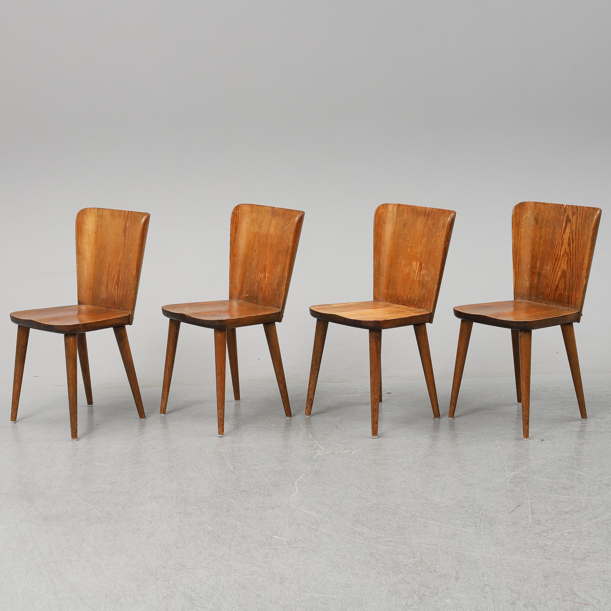 GÖRAN MALMVALL, stolar  4 st, "modell 510", Svensk Fur, Karl Andersson och söner, 1900-talets andra hälft.