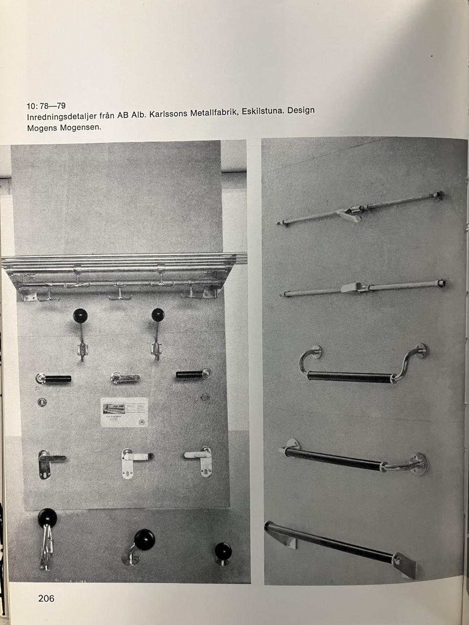 Mogens Mogensen, klädhängare, 4 st., Albin Karlssons Metallfabrik, Eskilstuna 1930-tal.