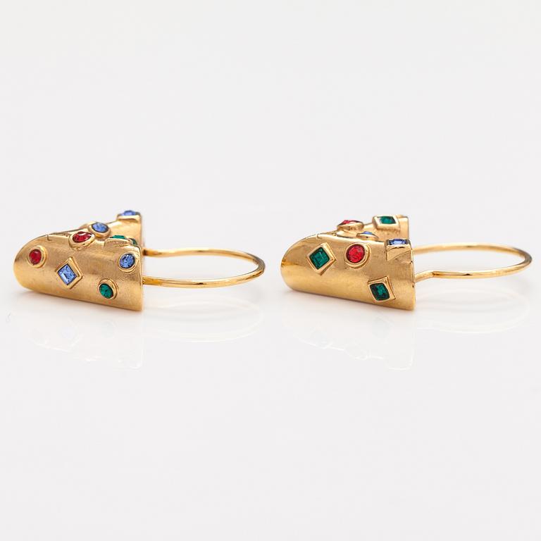 Louis Vuitton, "Essential V Planète" hoop earrings. Marked Italy.