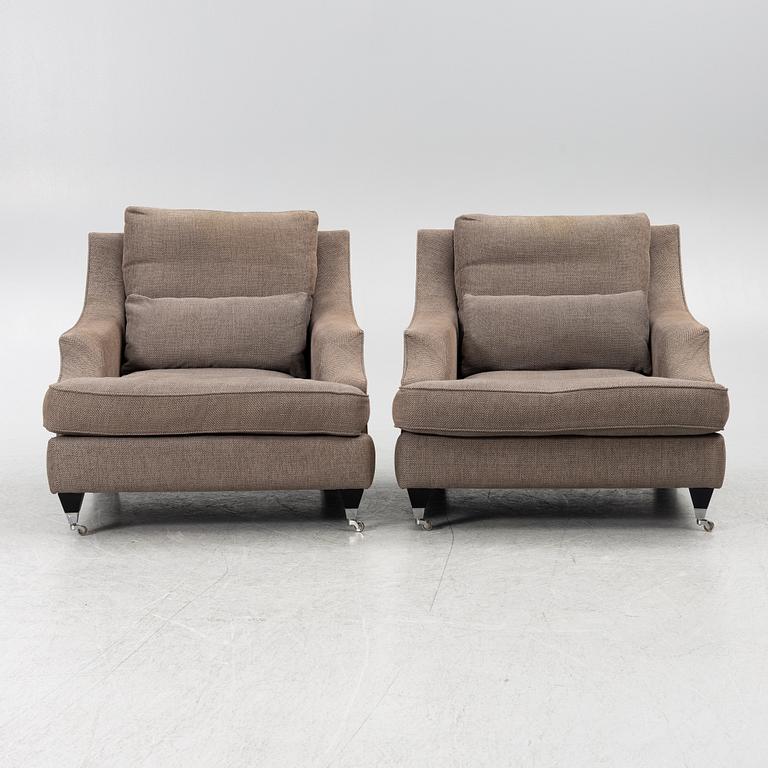 Fåtöljer med fotpallar, ett par, JIO möbler.