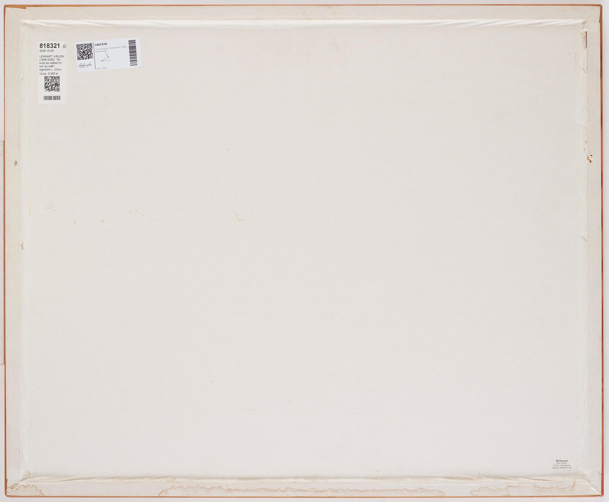 Lennart Jirlow, "En kväll på cafét".