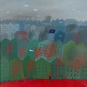 Saara Tikka, "Tuulinen kaupunki" (Blåsig stad).