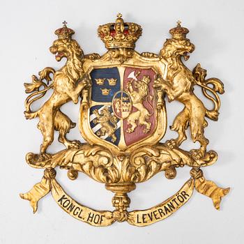 A sign, Kunglig Hovleverantör/Royal Court Supplier, early 20th century.