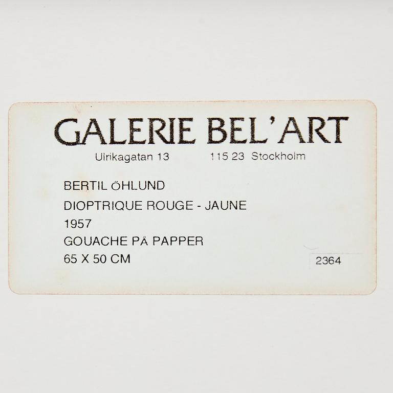 Bertil Öhlund, "Dioptrique Rouge- Jaune".