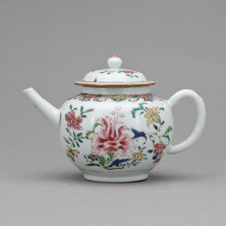 TEKANNA, porslin, Kina, Qing dynastin. Qianlong (1736-95).