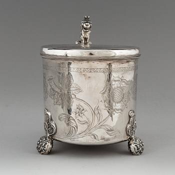 Hans Jorgensen Bull (verksam i Trondhjem 1660-1684), dryckeskanna, silver. Barock.