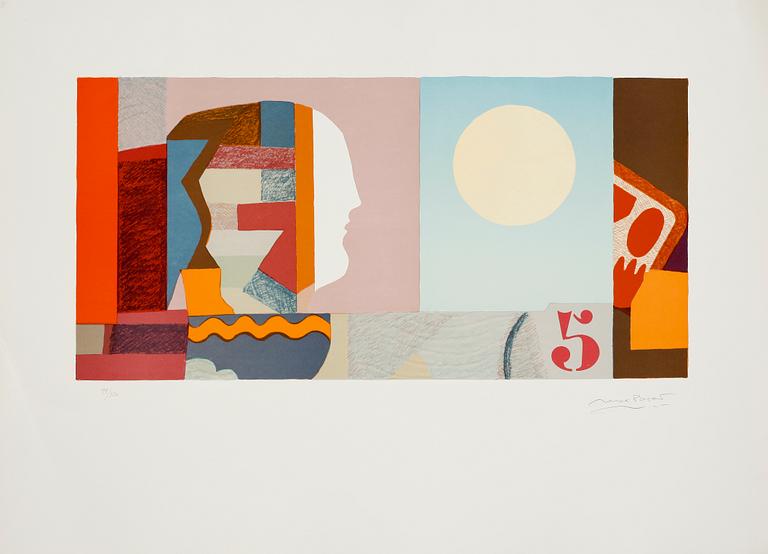 MAX PAPART, färglitografier med karborundum, 2 st, sign, numr 103/150 resp 99/150.