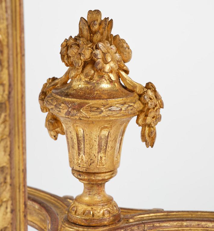 A Gustavian carved giltwood console table, Stockholm, late 18th century.