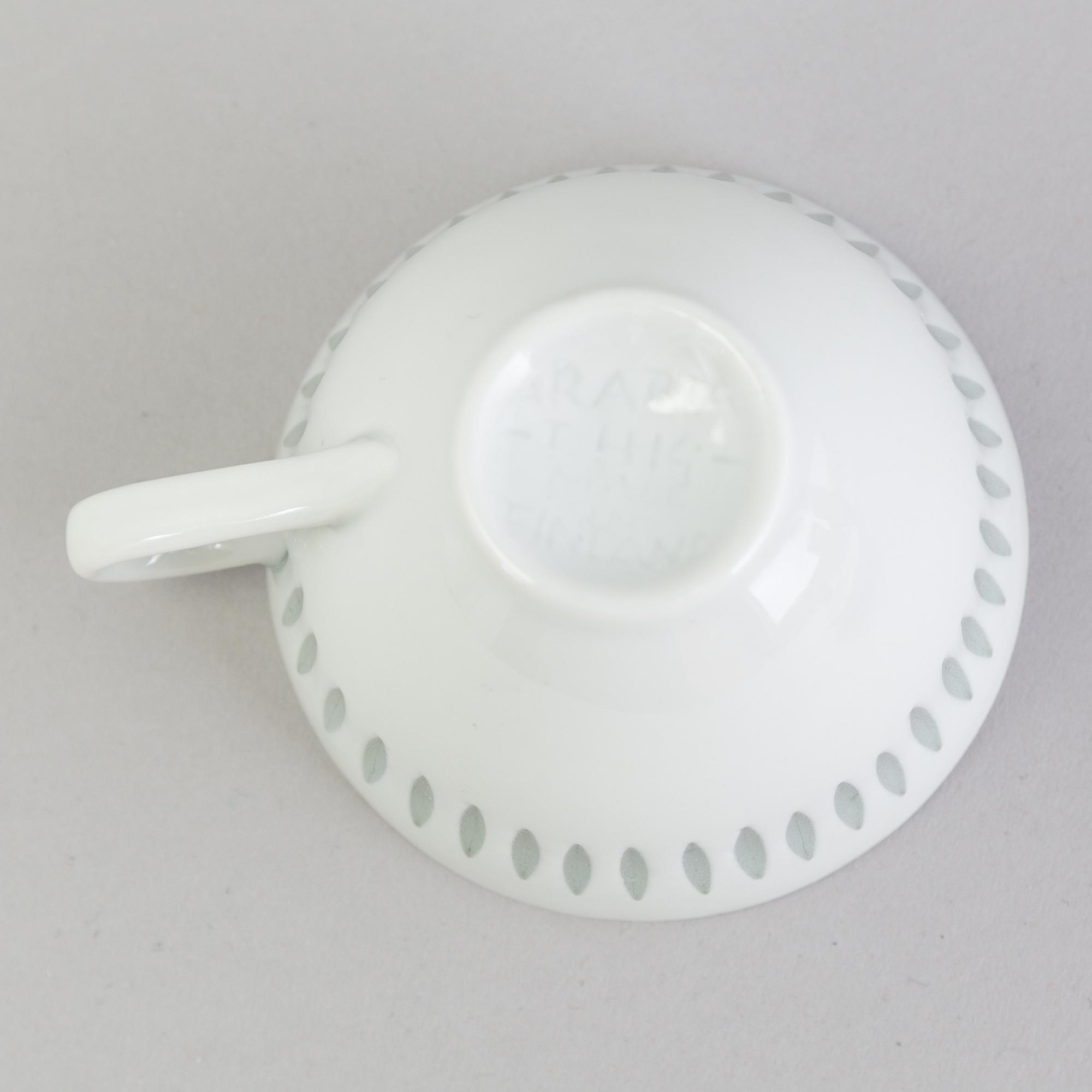 Six items of rice porcelain by Friedel Holzer-Kjellberg, signed Arabia, FHIG, Finland.