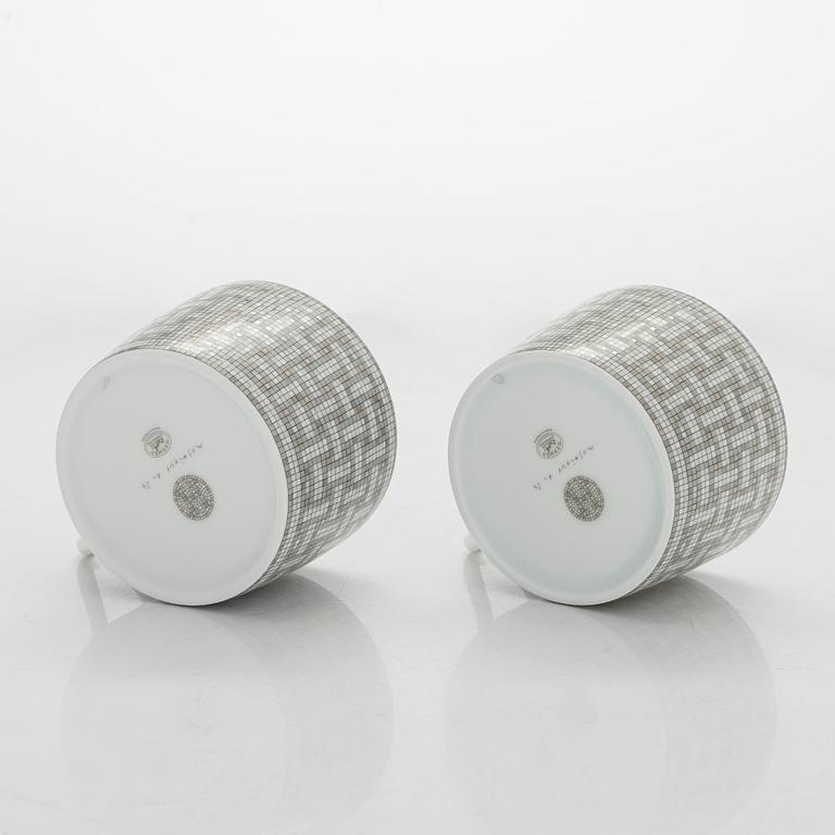 Hermès, koppar med fat, ett par, " Mosaique au 24".