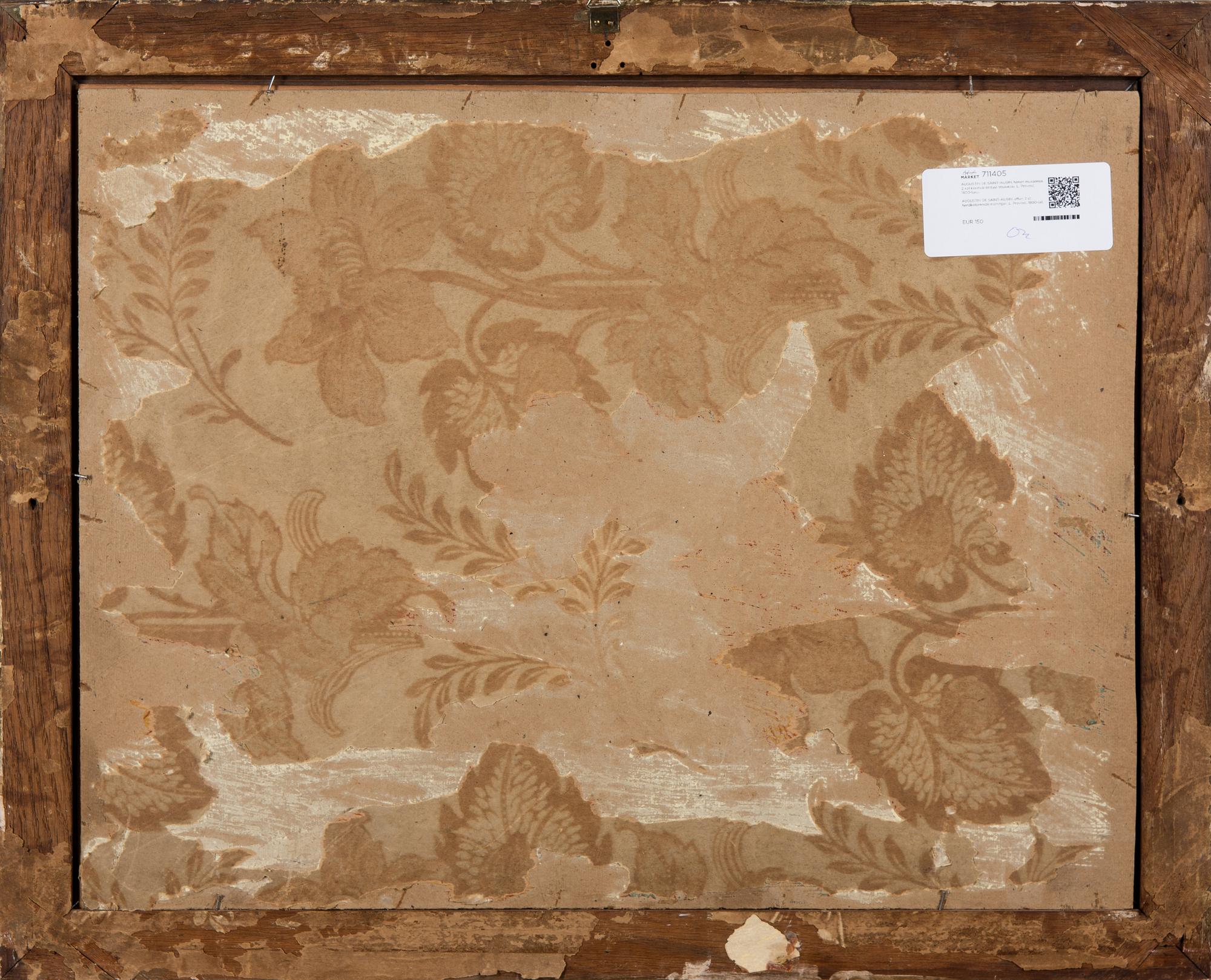 AUGUSTIN DE SAINT-AUBIN, efter, 2 st handkolorerade etsningar, L. Provost, 1800-tal.