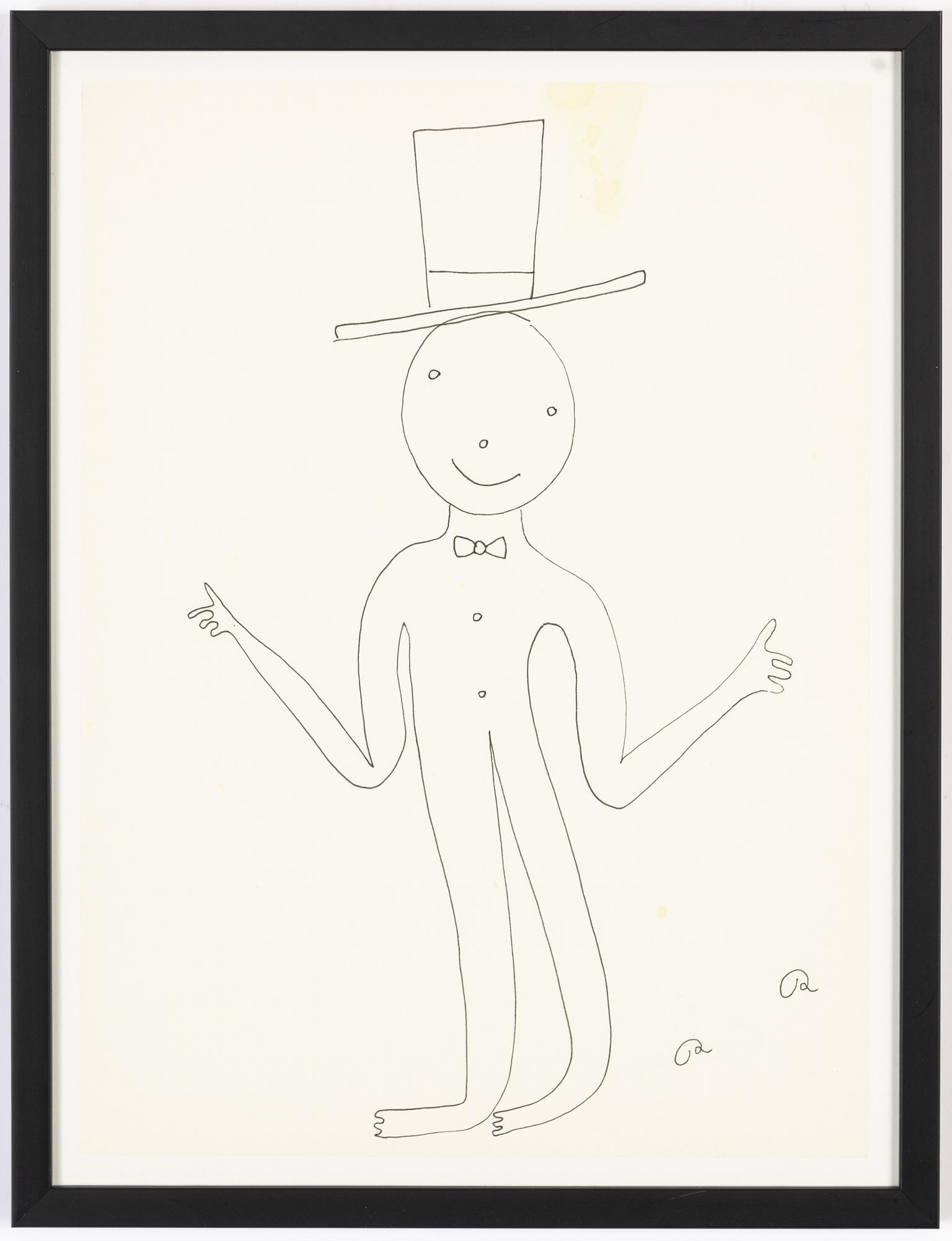 Roger Risberg, indian ink drawing, signed. Executed in 2008.