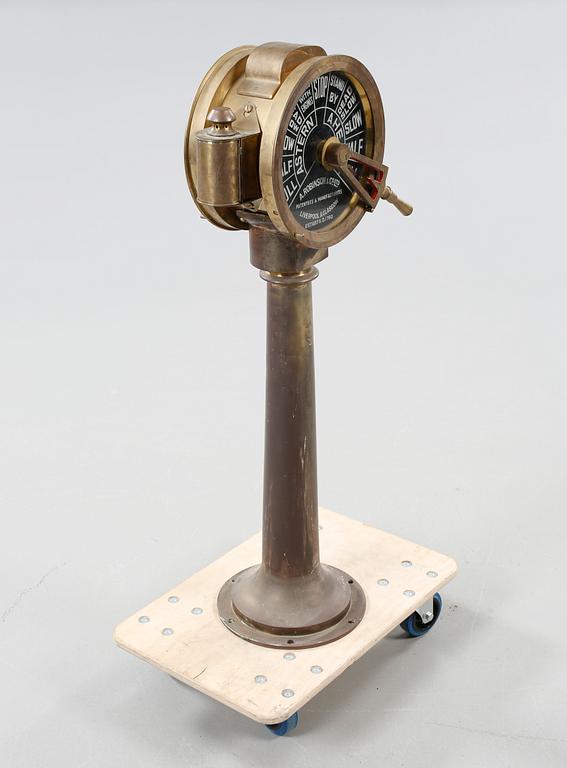 A metal machine telegraph, A. Robinsson & Co, Liverpool & Glasgow, 20th century.