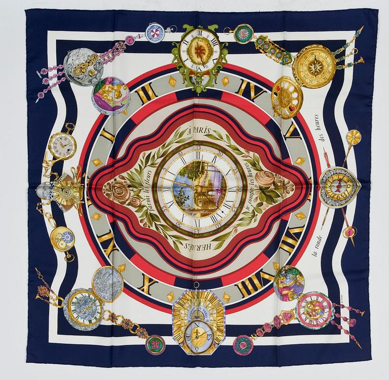 SCARF, Hermès, "Parmi les fleurs je compte les heures".