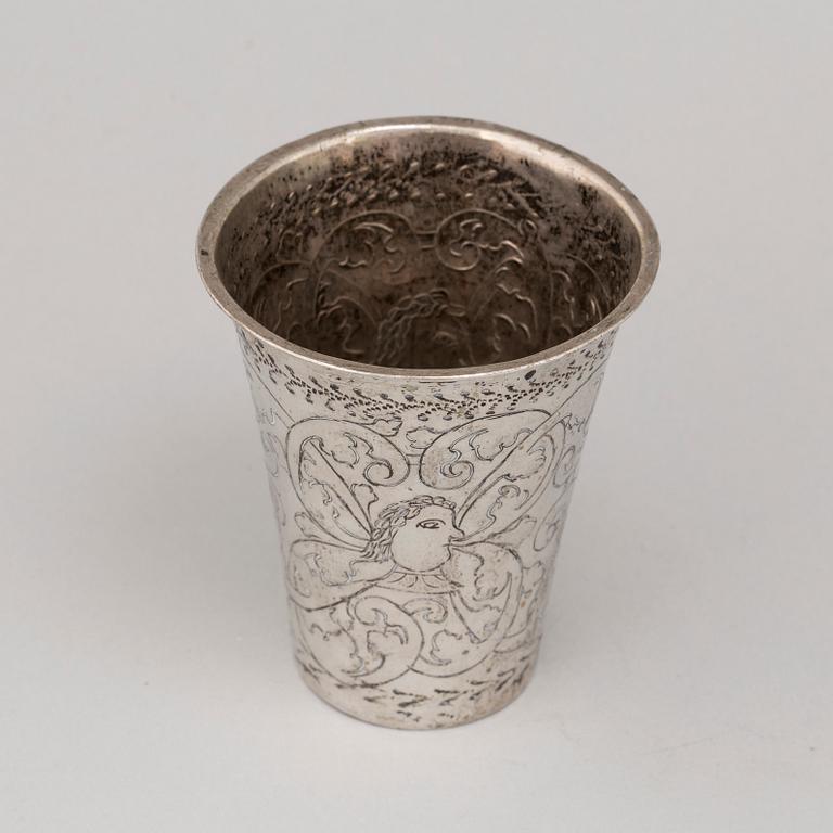 A Swedish 18th century silver beaket, mark of Casimir Friedrich Meidts, Karlskrona 1731.