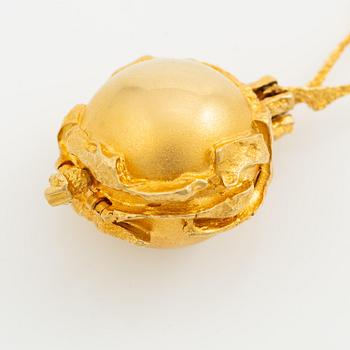 Björn Weckström, collier med klocka "Sun Dial", 18K guld, Finland 1974. För Lapponia.