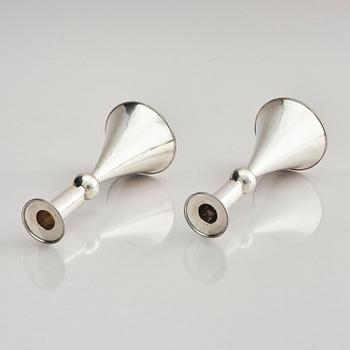 A pair of Swedish sterling silver candlesticks, marks of Sigurd Persson, Stockholm 1959.