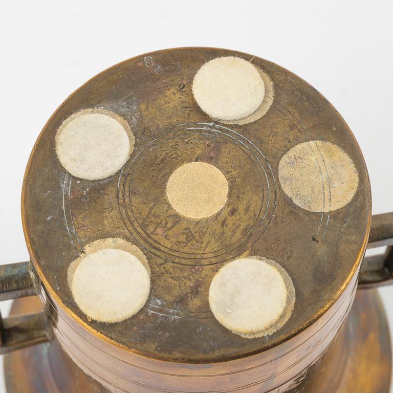 Two brass mortar and pestle, 1800's.