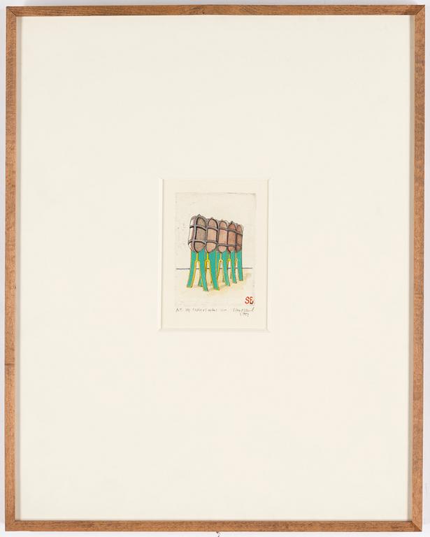 STEN EKLUND, etching, hand coloured, 1984, signed A.P.