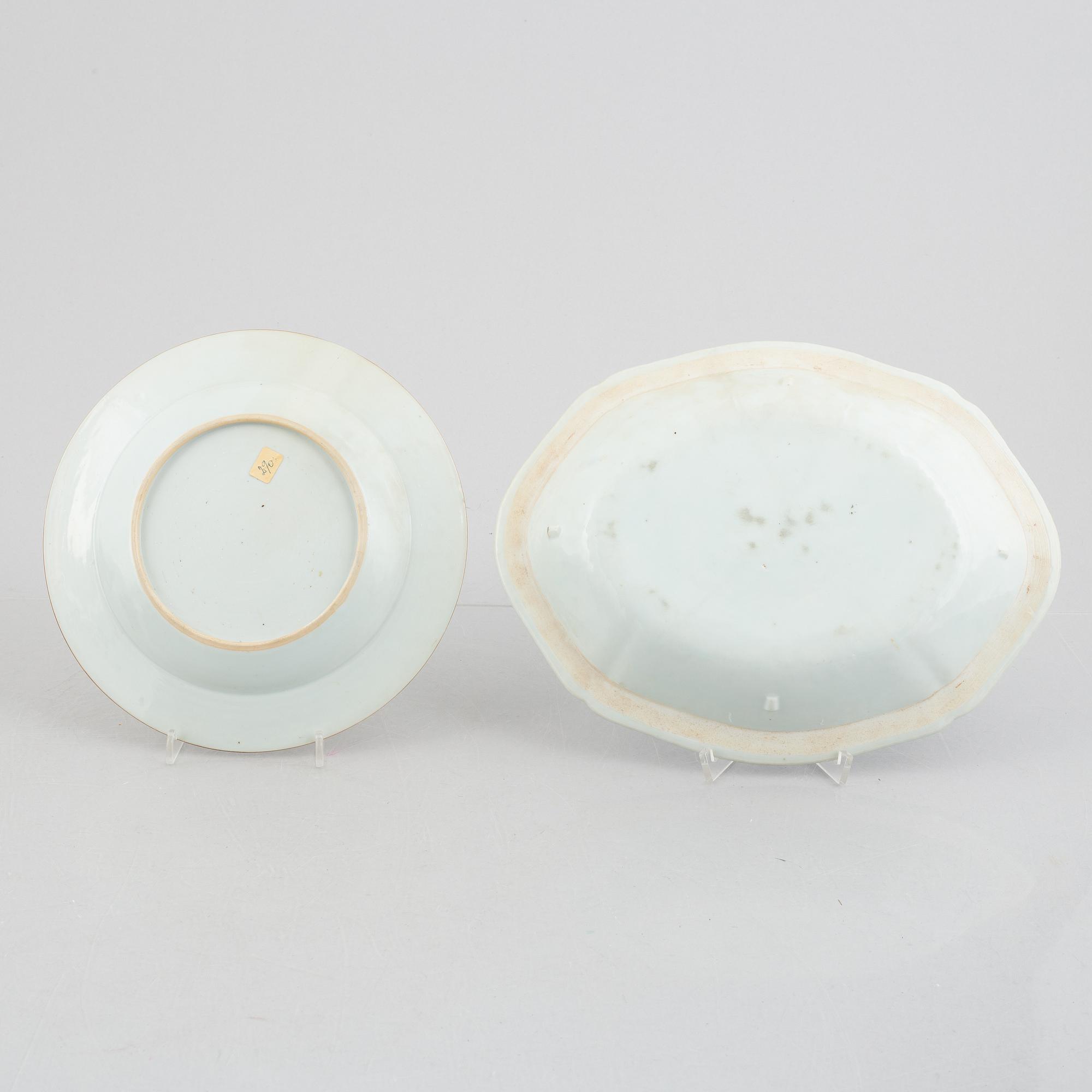 Nine pieces of Chinese porcelain, Qing dynasty, 18th-19th century.