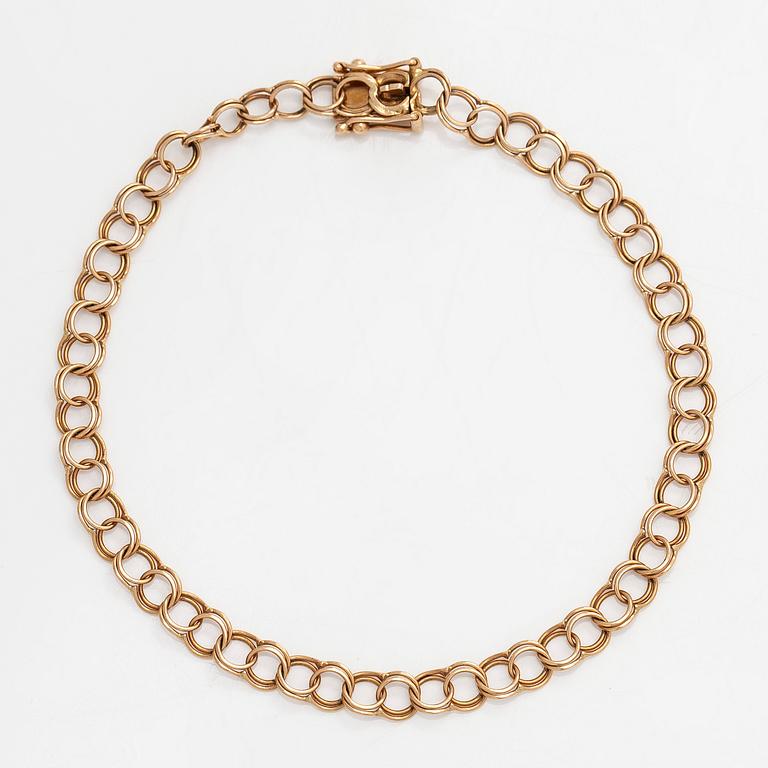A 14K gold Bismarck necklace and bracelet.