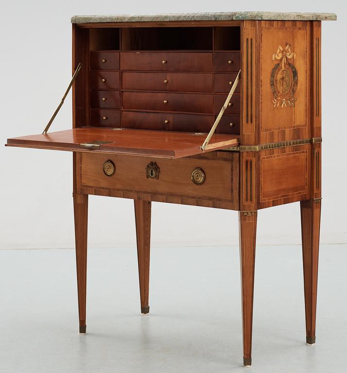 A Gustavian late 18th Century secretaire attributed to Niklas Korp.