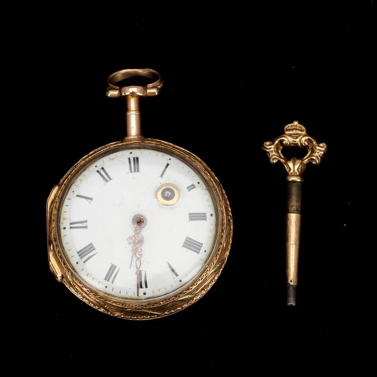 FICKUR, Le Noir, Paris 3-färgsguld, kring sekelskiftet 17/1800.