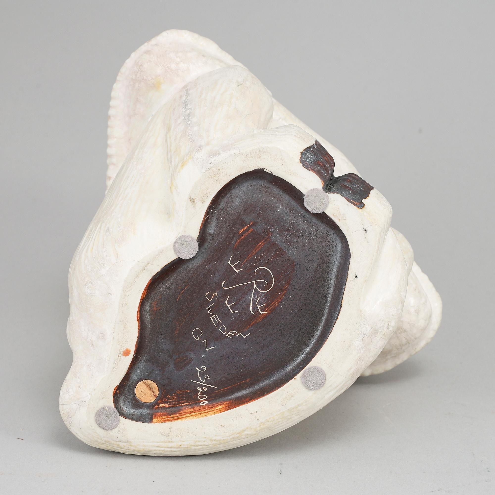 GUNNAR NYLUND, a stoneware sculpture of a monkey, Rörstrand mid 20th century.