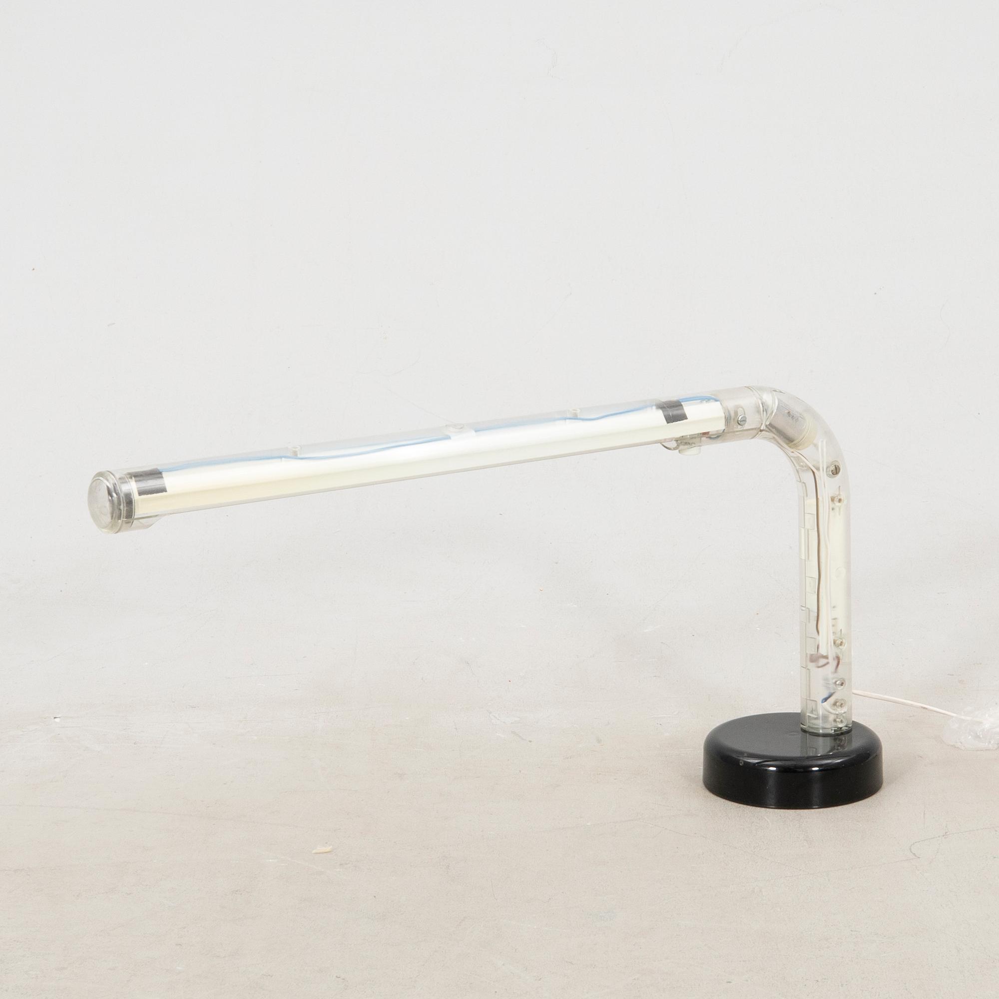Anders Pehrson, bordslampa, "Tube", prototyp för Ateljé Lyktan, Åhus, omkring 1973.