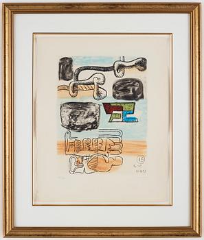 LE CORBUSIER, färgetsning, ur portföljen om 20 etsningar, 1963-65, signerad med blyerts och numrerad 121/130.