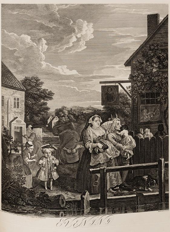 BOK, "The Works of William Hogarth", 1822, utgiven av Baldwin & Cradock, London.