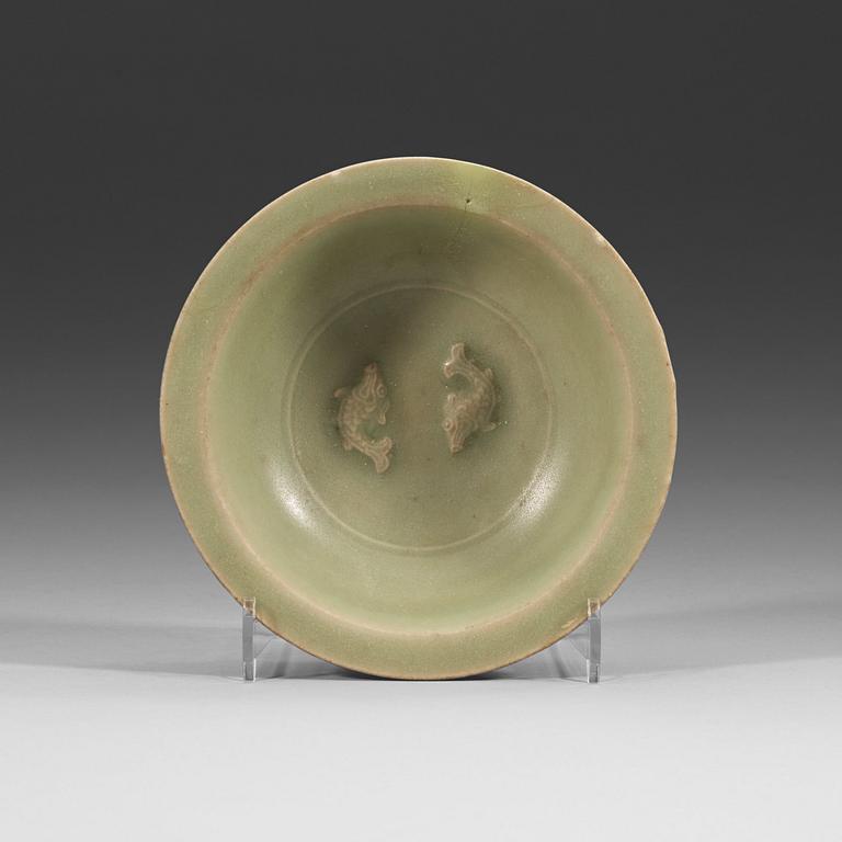 A celadon glazed dish, Ming dynasty (1368-1644).