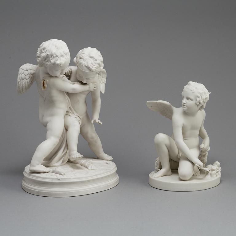 TWO PARIAN FIGURES, Gustafsberg 1889 and 1896.