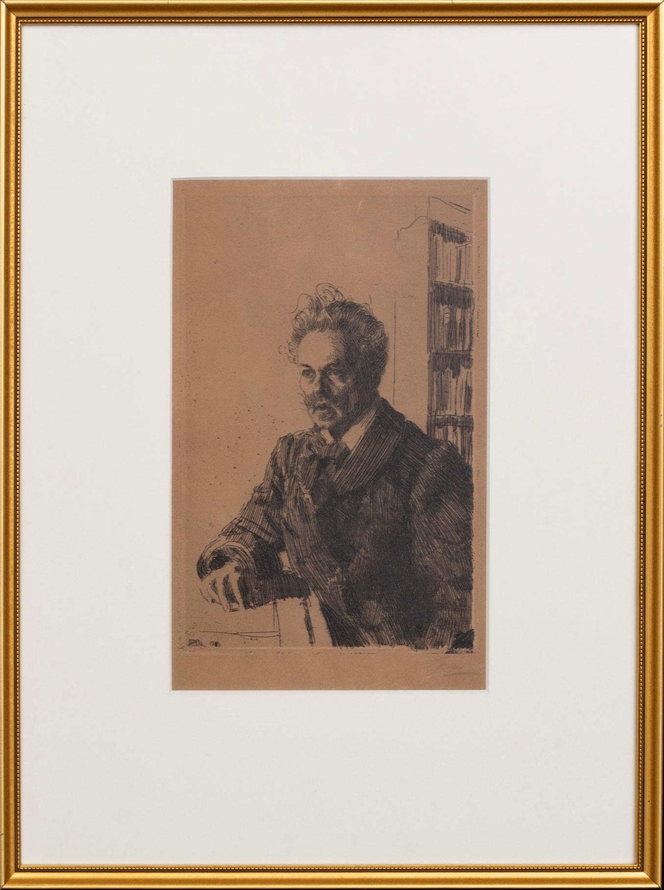 Anders Zorn, a signed etching from 1910.