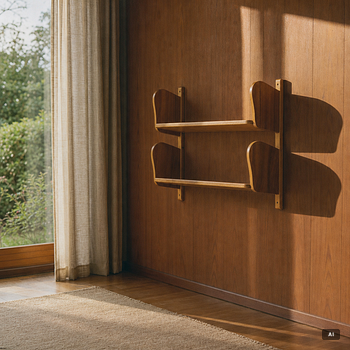 A mid-20th century 'Poika' wall shelf by HMN Huonekaluliike Mikko Nupponen.