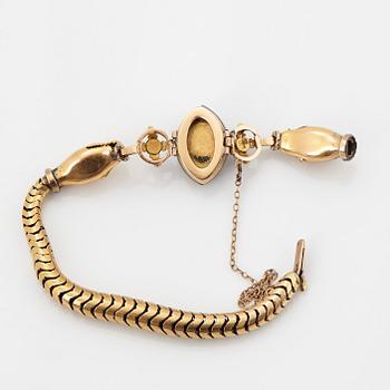 Armband 18K guld med ametister och gammalslipade diamanter.