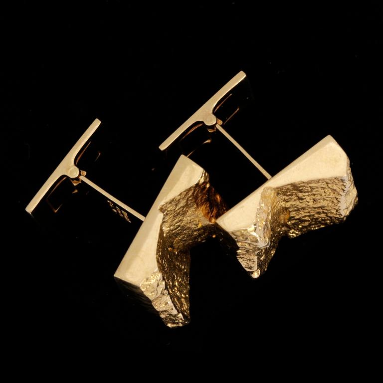 MANSCHETTKNAPPAR, ett par, 18k guld, Björn Weckström, Lapponia, Finland, 1982. Vikt ca16g.