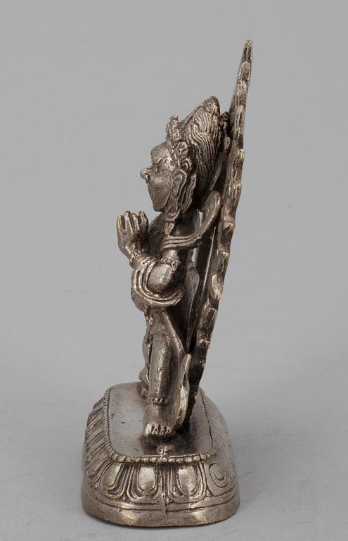 FIGURIN, vitmetall, "Vajrapani", Kina/Tibet 1900-tal.