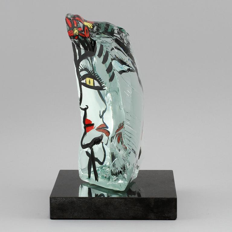 GLASBLOCK, Ulrica Hydman-Vallien, 1900-talets fjärde kvartal, signerad.