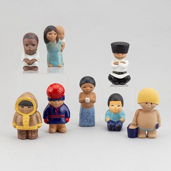 Lisa Larson, eight stoneware figurines from the series "All världens barn" for Gustavsberg.