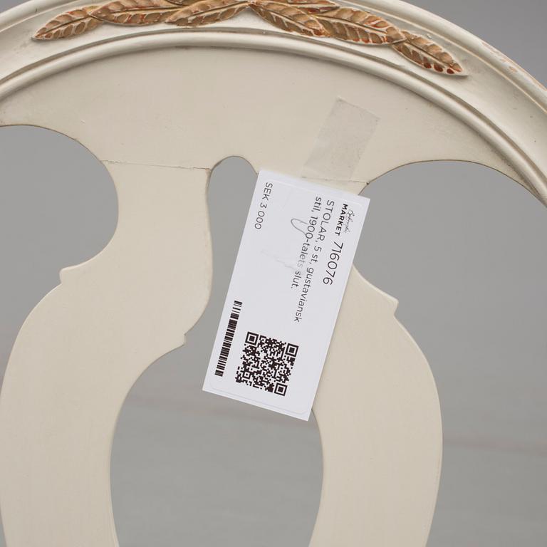 STOLAR, 5 st, gustaviansk stil, 1900-talets slut.