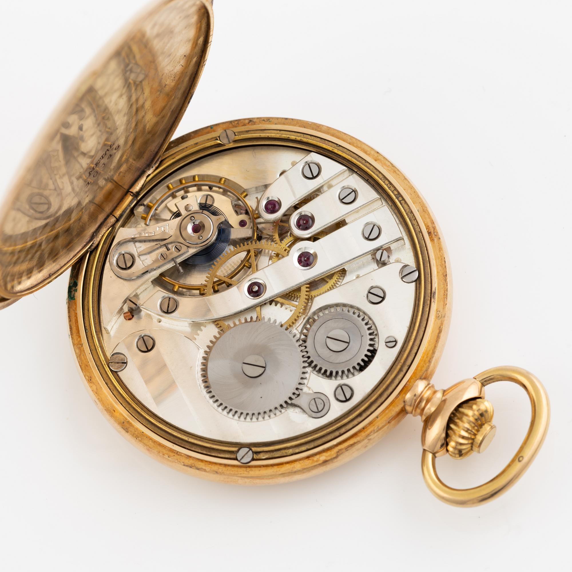 Central, pocket watch, hunter, 50 mm.