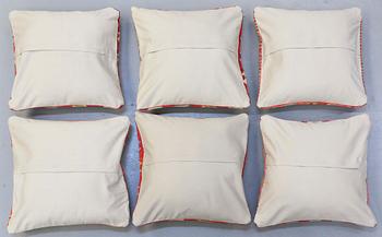 SIX KILIM CUSHIONS, AROUND 50 x 50 cm.