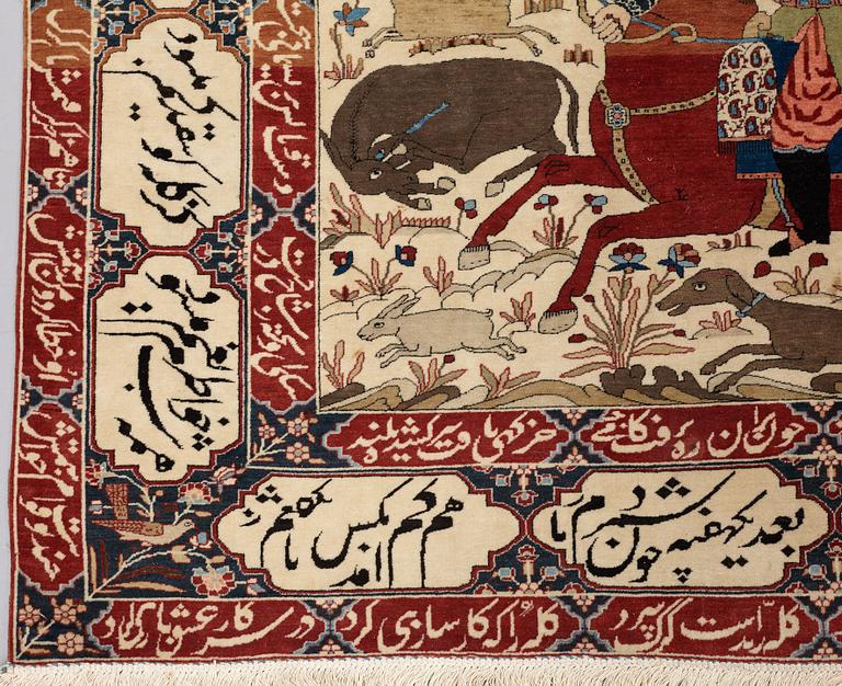 MATTA, semiantik Keshan figural, s.k. Motachem, ca 205,5 x 140,5 cm.