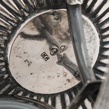 A lidded silver sugar bowl, maker's mark of Gustaf Grönholm, Helsinki 1825.