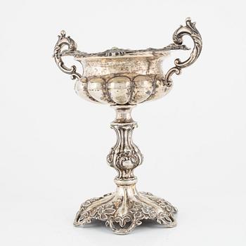 Gustaf Möllenborg, a Swedish silver bowl on foot, Stockholm, 1856.