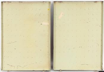 ERLAND MELANTON, enamel, diptych, signed E Melanton and dated -66.