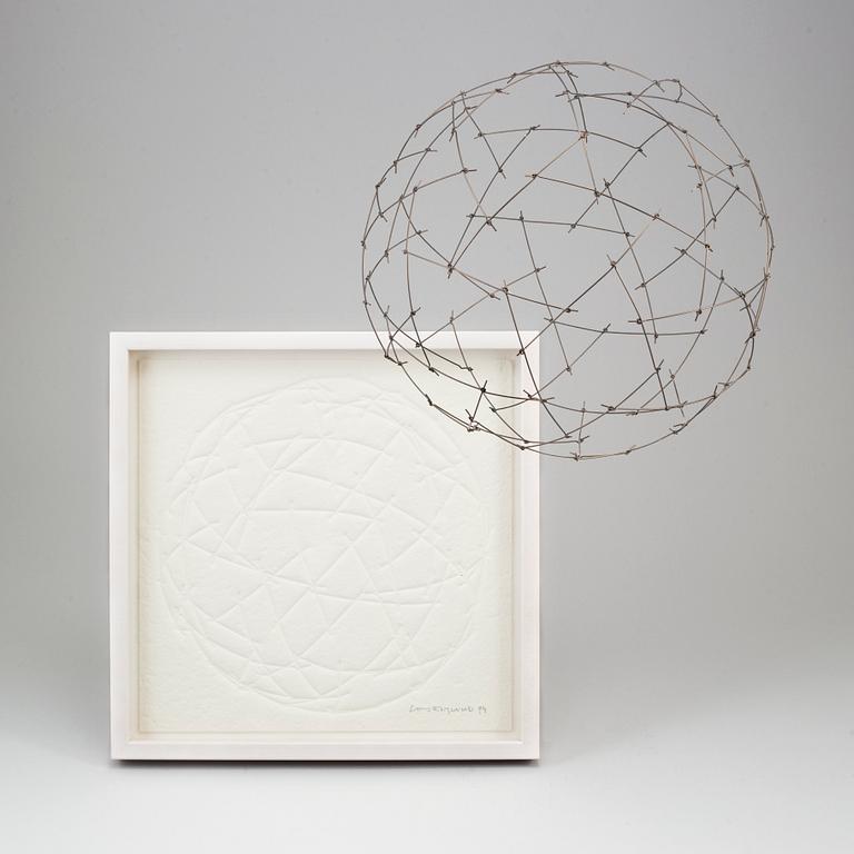 LARS ENGLUND, sculpture and paper relief signed and dated 99.