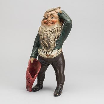 A German painted terrakotta gnome early 1900's.